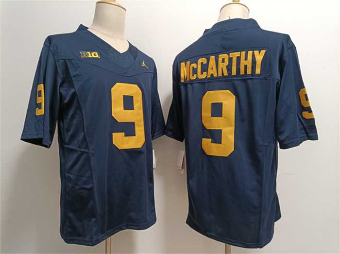 Mens Michigan Wolverines #9 J.J. McCarthy 2023 F.U.S.E. Navy Stitched Jersey